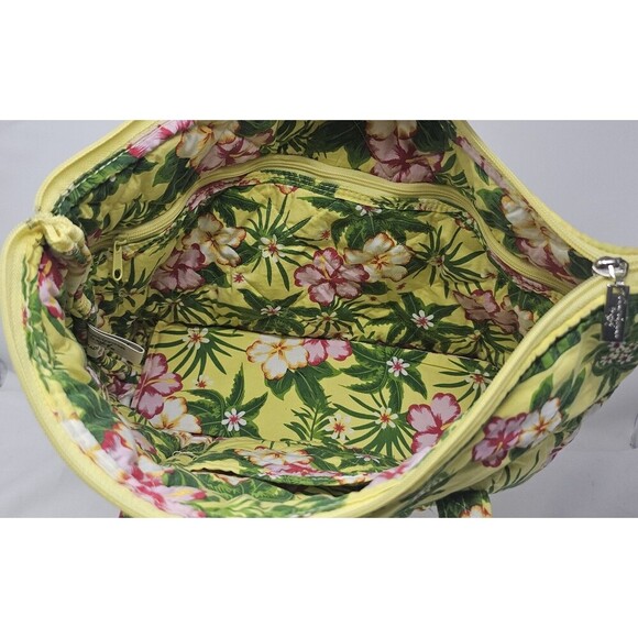 Americana By Sharif Tote Bag Quilted Yellow Pink Green Floral Shoulder Bag - Picture 11 of 16